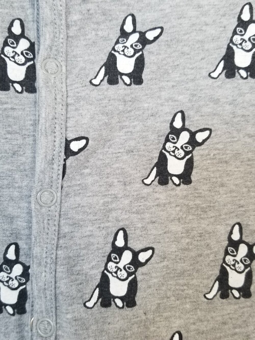 Monica + Andy Footie 3-6M Frenchie Dog Print 100% Organic Cotton - Picture 5 of 6